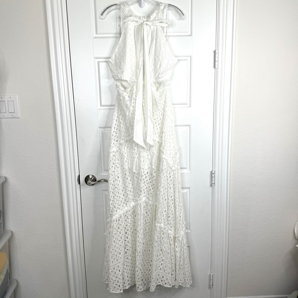 LACE THE LABEL Anthropologie NEW Eyelet Cutout Halter Dress NEW Size M White - Picture 8 of 16